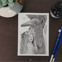Girl With Crow Like Creature