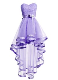 Image 1 of Tulle Light Purple Cute High Low Party Dress, Short Homecoming Dress