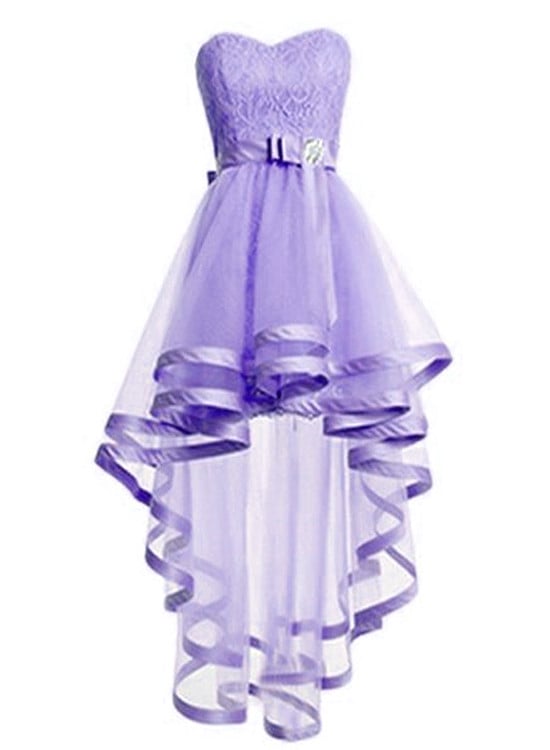 Tulle Light Purple Cute High Low Party Dress, Short Homecoming Dress | BeMyBridesmaid Tulle Light Purple Cute High Low Party Dress, Short Homecoming Dress | BeMyBridesmaid