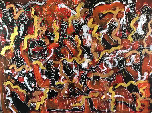 Image of Entangled - White black & Red 