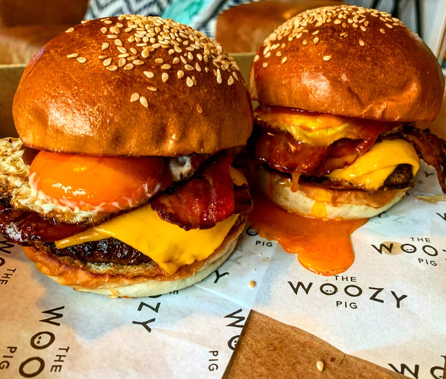 Image of THE WOOZY PIG BREAKFAST BURGERS