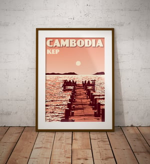 Image of Vintage poster Cambodia - Kep - Fine Art Print 