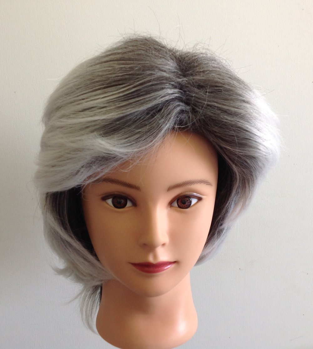 Image of 100% Premium Heat Resistance Pepper Black/Grey Short Wig