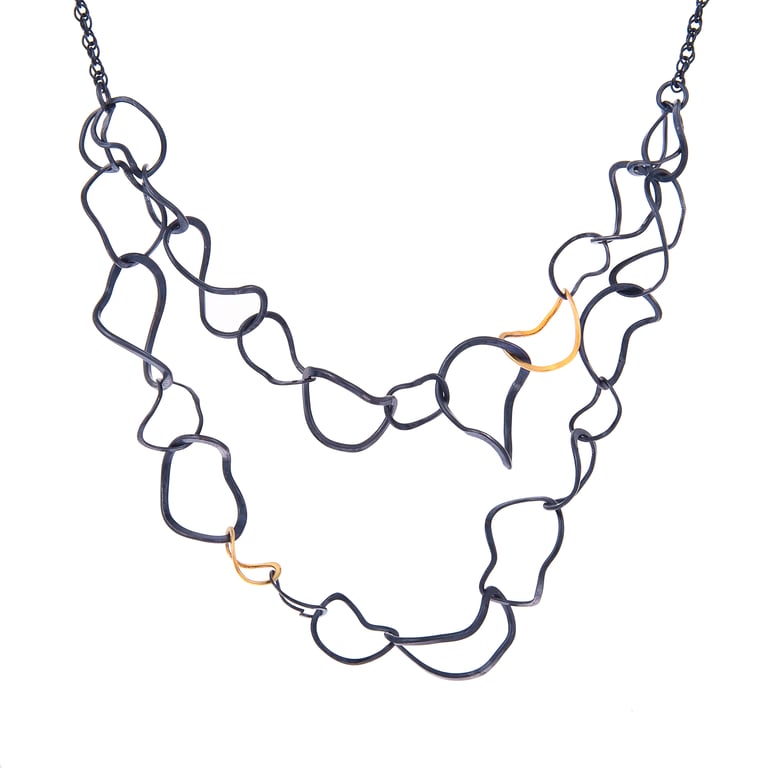 Spiralling Catkins Neckpiece Oxidised