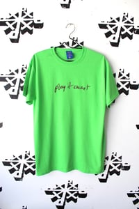 Image of play it smart tee in bright green