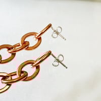 Image 3 of Copper Chain Link Earrings