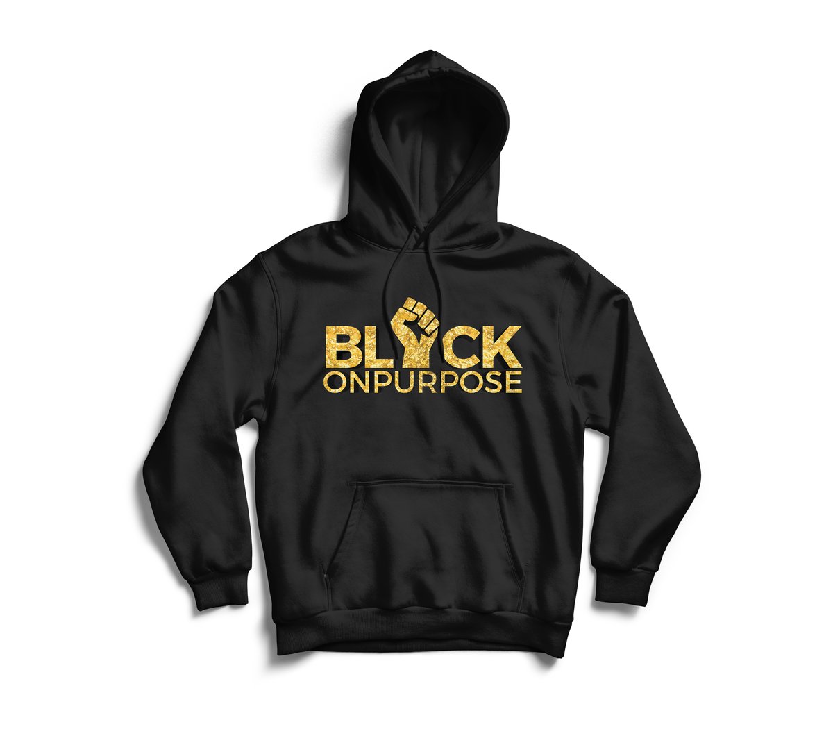 Image of Adult Black Gold "Black On Purpose" Hoodie