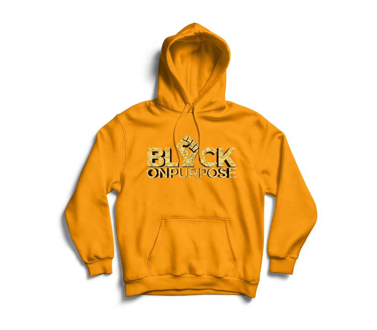 Image of Adult Yellow Gold "Black On Purpose" Hoodie