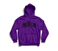 Adult Purple Black Felt "Black On Purpose" Hoodie
