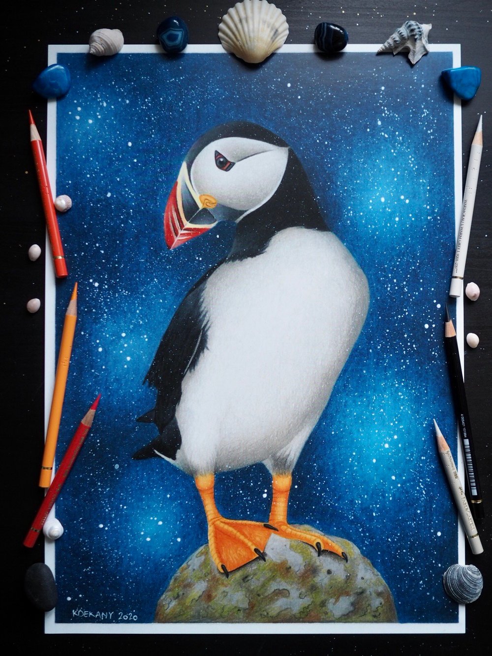 Image of The Magical Puffin Fine Art Print Extra Heavyweight A3 