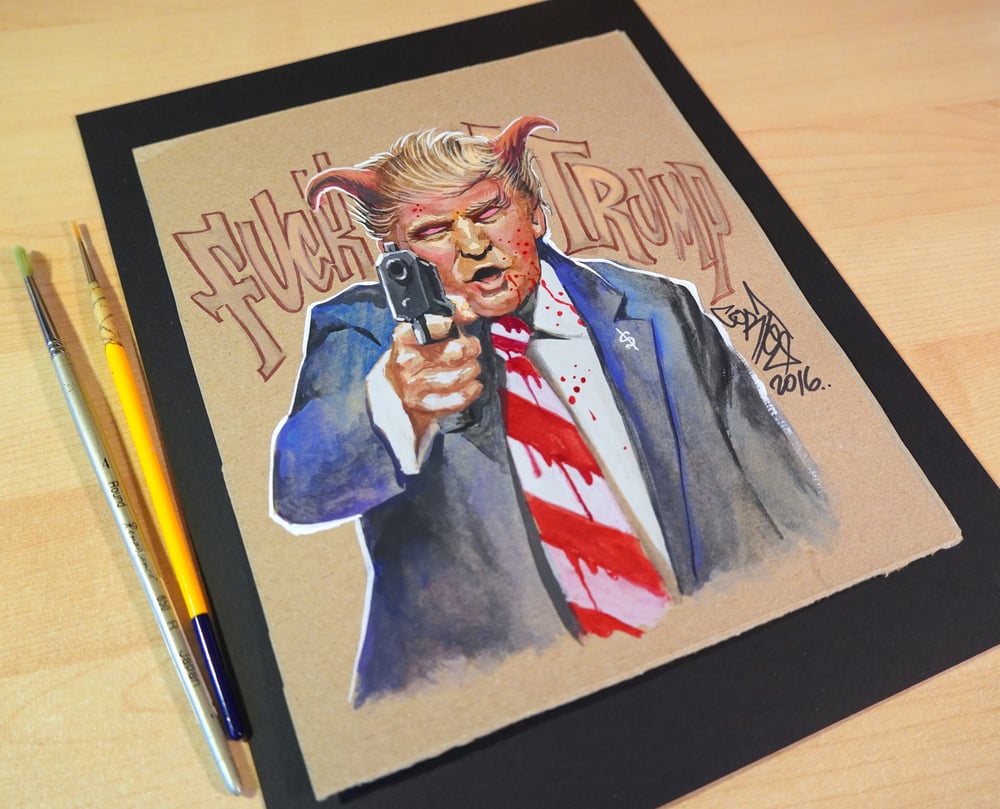 Image of Original Art, "5th Avenue Killer" guache on card stock