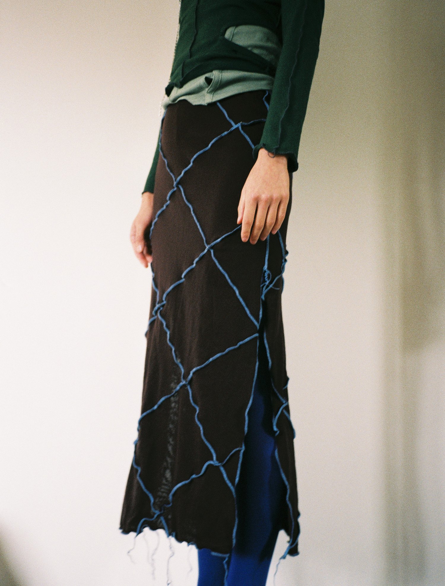 Image of No. 15 / Lattice Mesh Skirt - Espresso