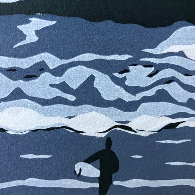 Wave Project - Rainy surf screen print