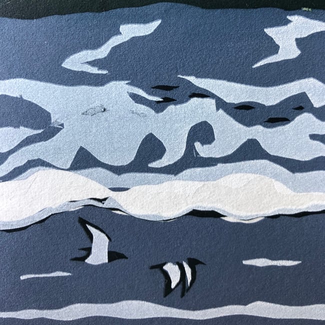 Wave Project - Rainy surf screen print