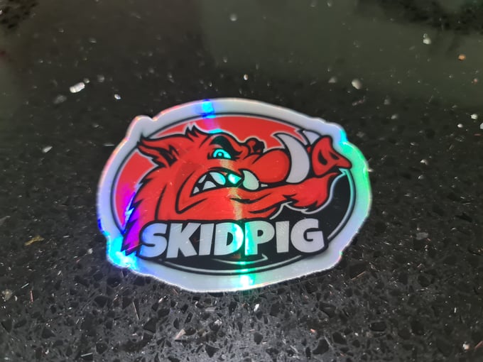 Image of HOLOGRAPHIC!!! PIG LOGO STICKER small