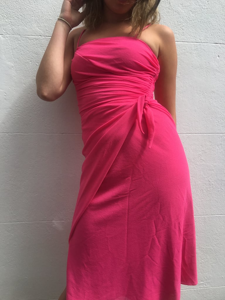 1980’s shocking pink crepe dress Image 2