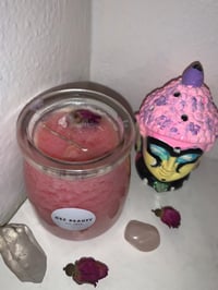 Image 3 of GRAPEFRUIT COCONUT ROSÈ w/ Rose Quartz CANDLE