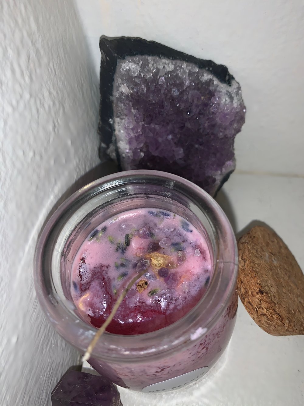 Image of LAVENDER ROSÈ w/ Amethyst CANDLE