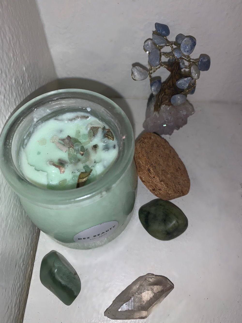 Image of LEMÓN PEPPERMINT w/ Green Aventurine & Sage Candle