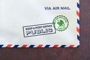 "Keep the Post Office Public" Rubber Stamp (Large)