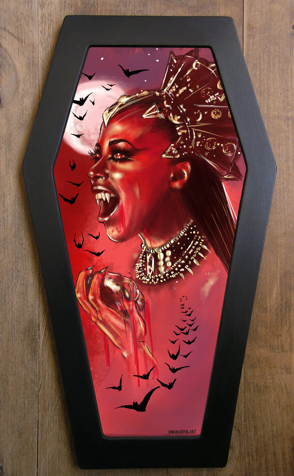 Image of Akasha Queen of Damned Coffin framed art prints .WORLDWIDE SHIPPING