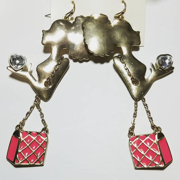 Image of In The Bag Heart In Hand Tasty Shopper Earrings
