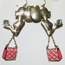 Image 3 of In The Bag Heart In Hand Tasty Shopper Earrings