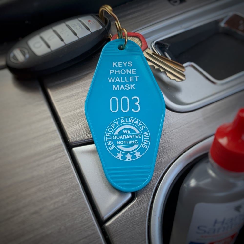 Motel Dystopia Key Tag- cerulean blue