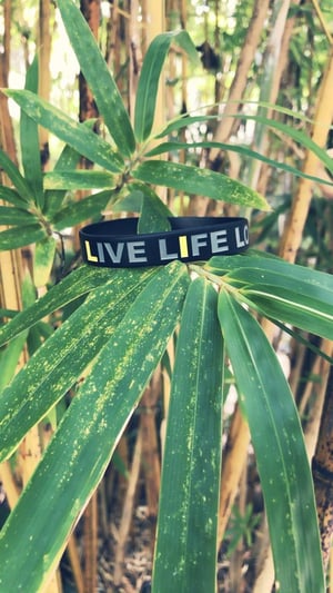 Image of 10 LIVE LIFE LOVE LIFE ADULT 2 COLOR LOGO PRINT WRIST BAND