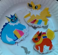 Handmade Eeveeloution Decorative Clay Pins