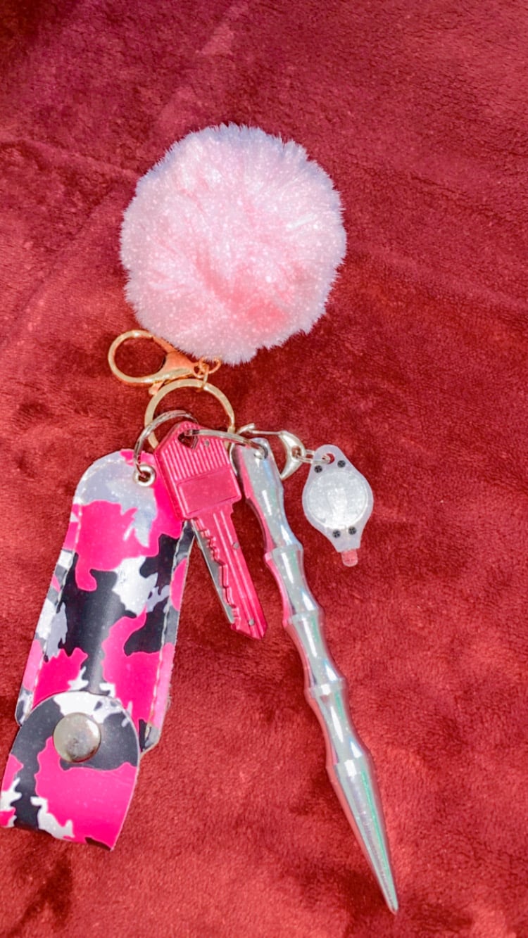 Pink Camo Keychain 