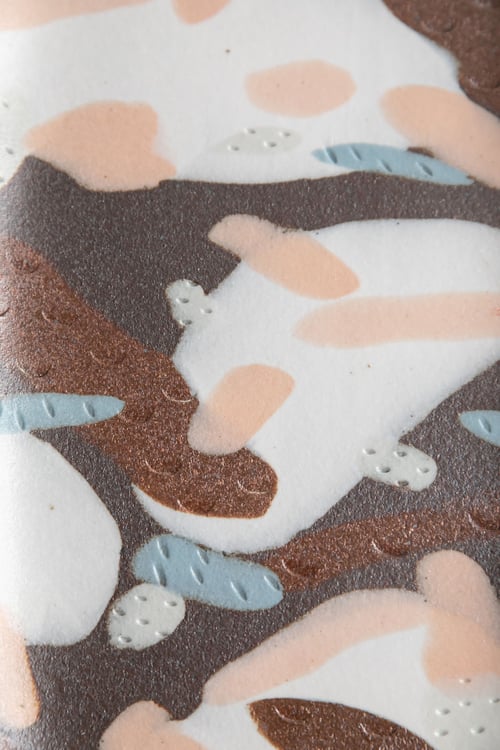 Image of Dark Brown Pastel Large Rectangular Porcelain Inlay Serving Platter