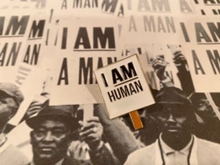 Image of I am Human Pin by  Cyber Amaris