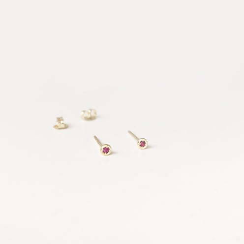 Image of Tiny Ruby Stud Earring (SINGLE)