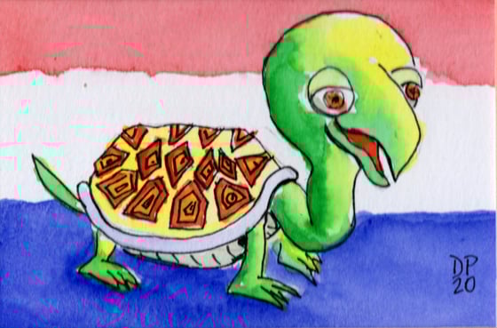 Image of "Netherlands Turtle" - Original watercolor painting by Dan P.