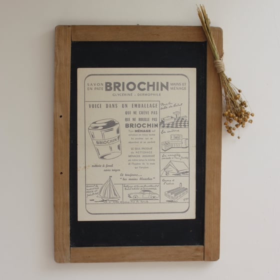 Image of Grande ardoise ancienne décorative " Savon BRIOCHIN ".