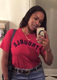 Image 2 of TROUBLE TEE BURGUNDY