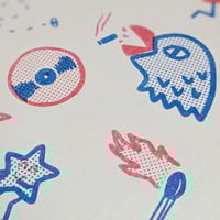 Image 4 of Doodle Flash Sheet Riso Print/Sticker Bundle