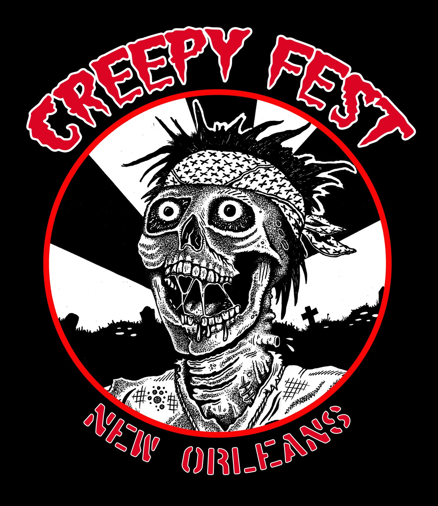 Creepy Fest Circle Logo Shirt Sheer Terror Nola