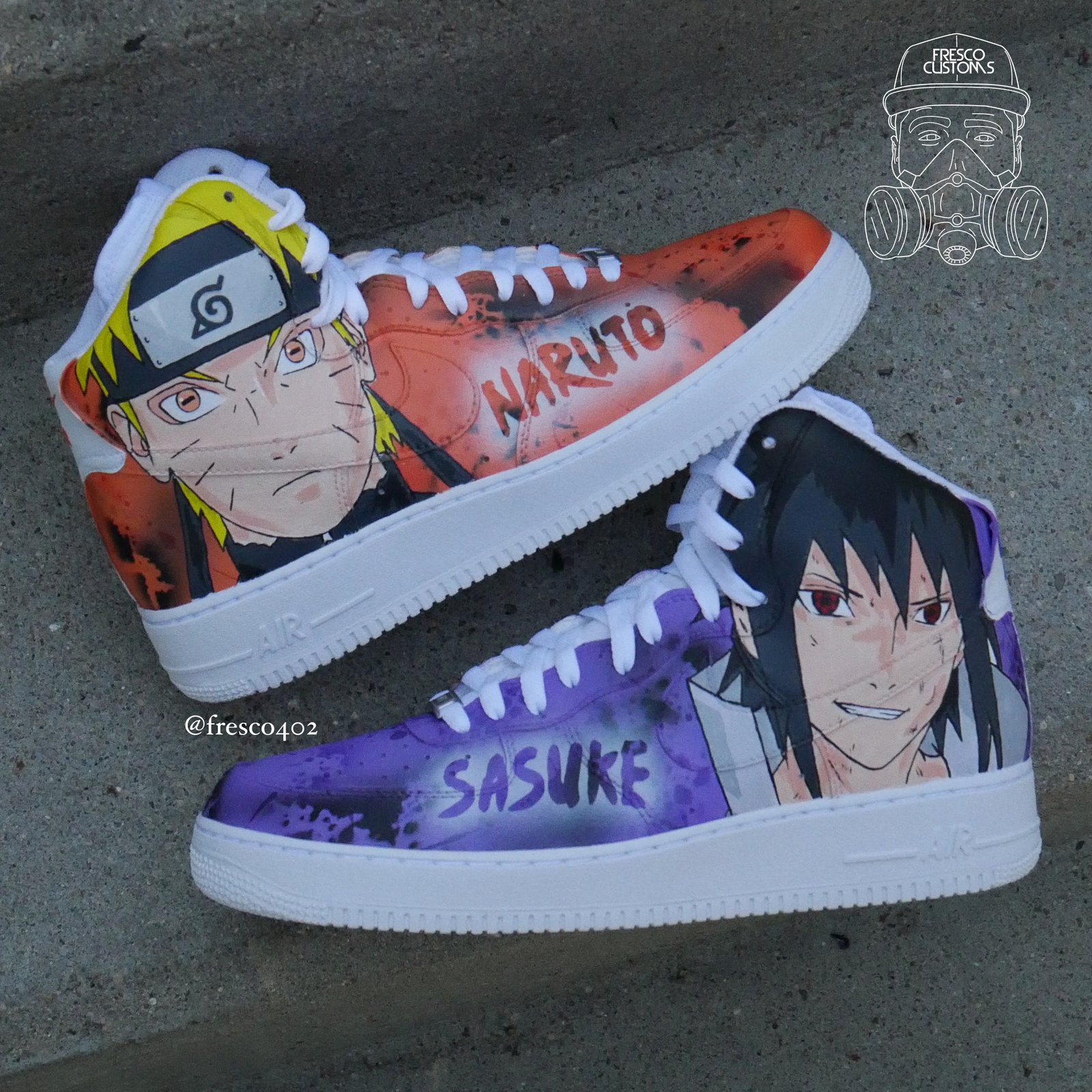 Naruto Sasuke Custom Shoes | Fresco Customs