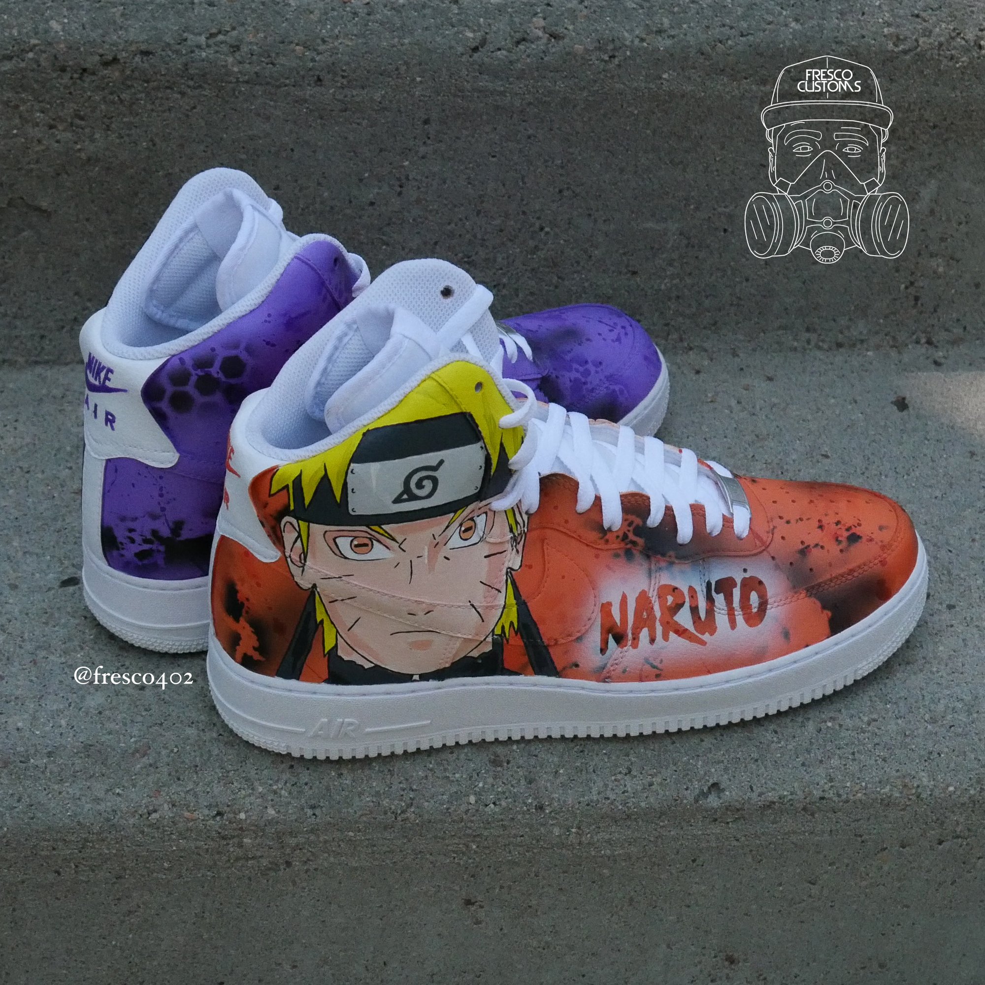 Naruto Sasuke Custom Shoes | Fresco Customs