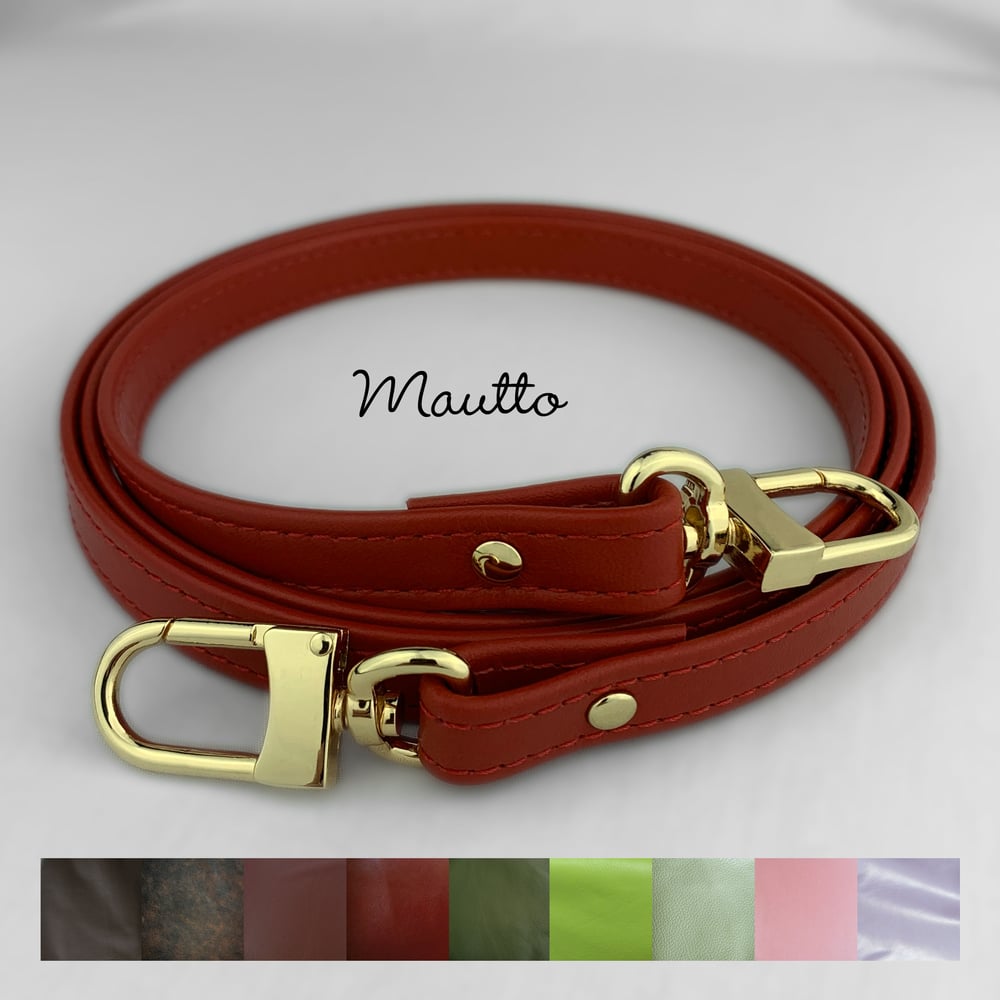 Image of ON SALE! Genuine Leather Bag Strap - 1/2" Wide with Gold #16LG Clips - Choose Length & Leather Color