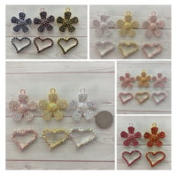 Heart and chunky flower charms