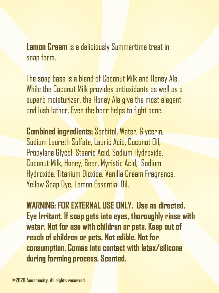 Image of Lemon Cream - Soap Bar