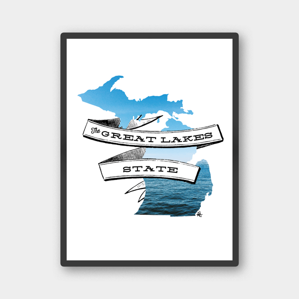 Image of Great Lakes State Print - 9"x12"