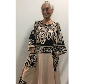 Image of Long  Dress/Caftan - One Size - Celtic/Ethnic Design  - Great for Lounging