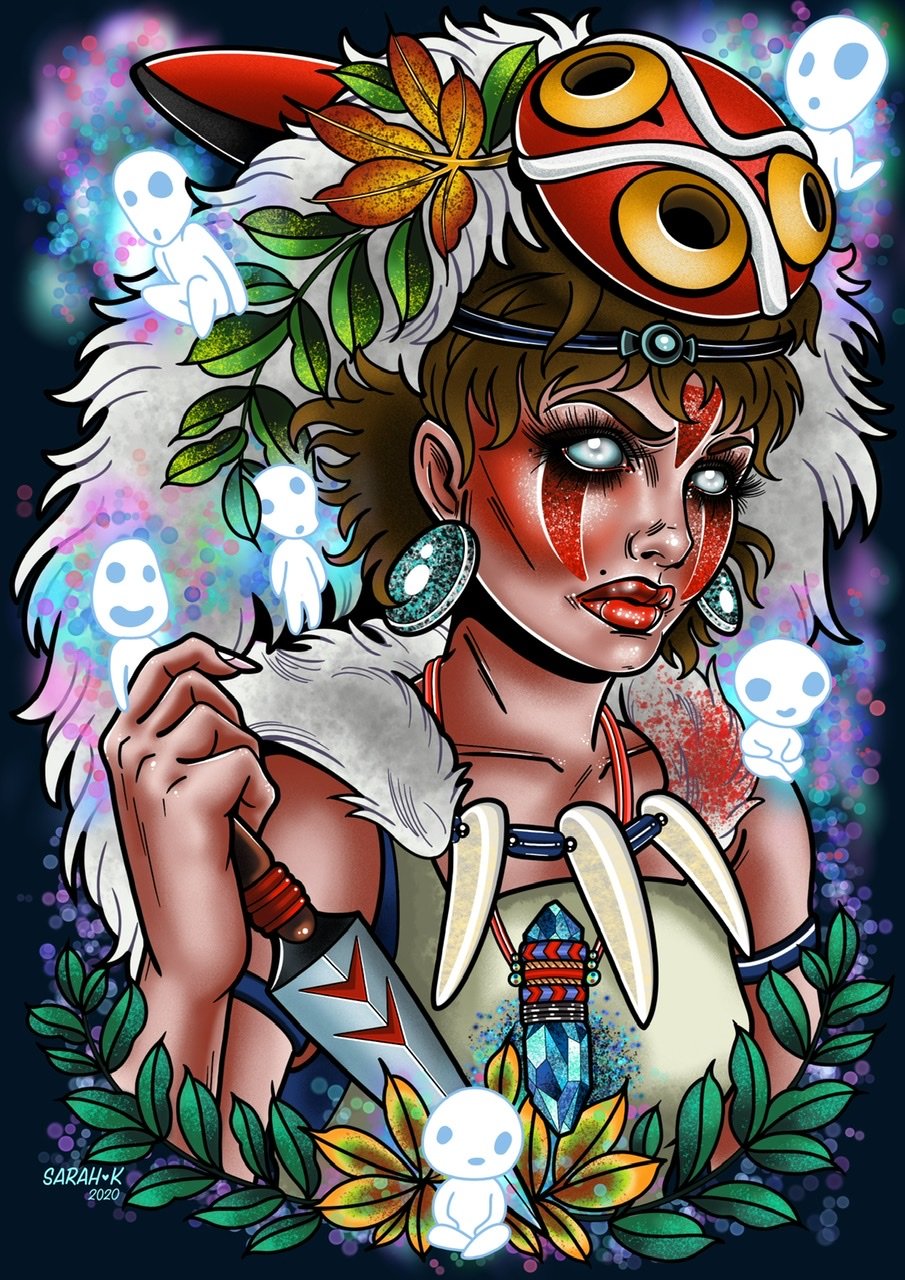 Image of ‘WOLF GIRL WARRIOR’ A3 PRINT