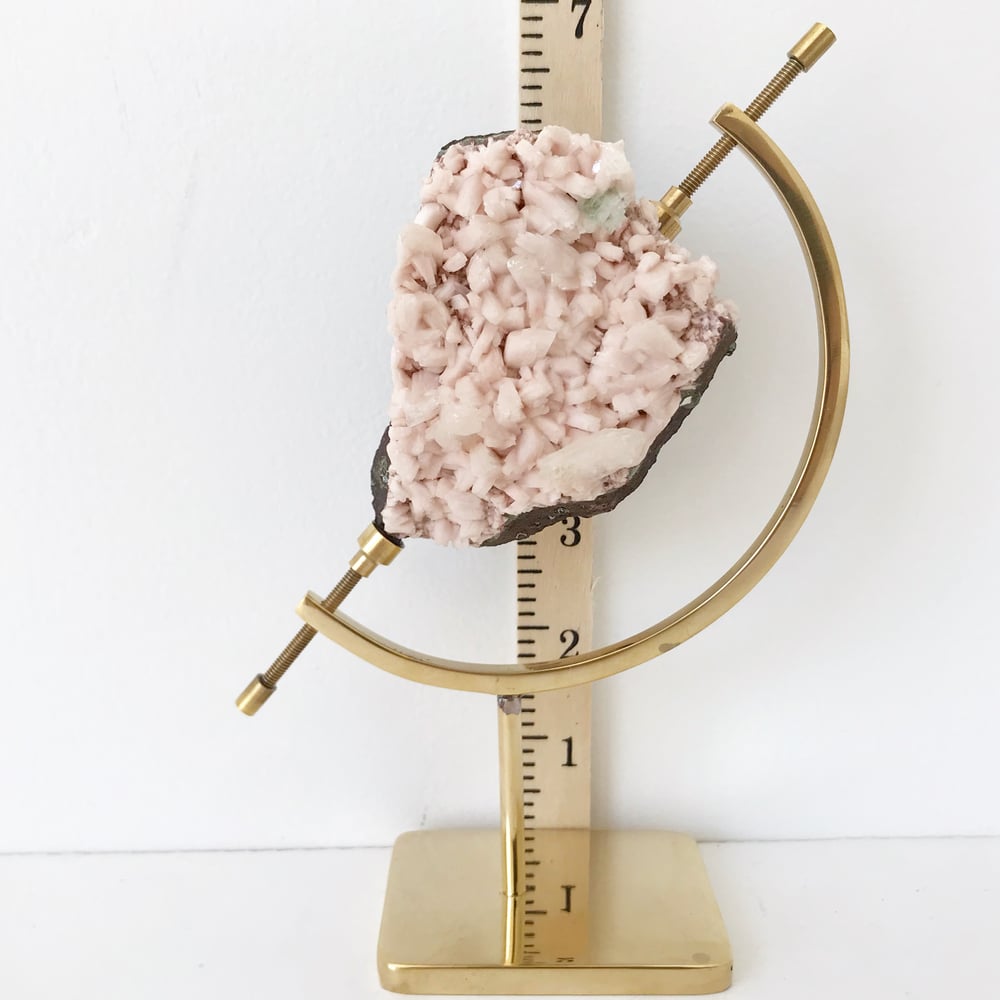 Image of Stilbite no.07 + Brass Arc Stand