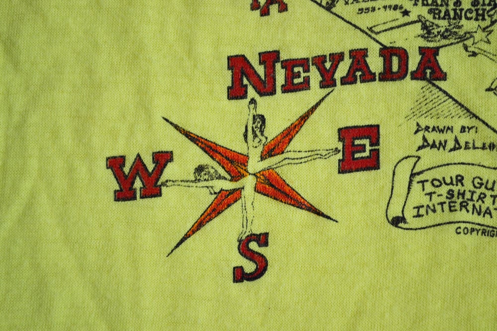 Image of Vintage 1984 Social Clubs of Nevada Brothel Map T-Shirt Sz.M