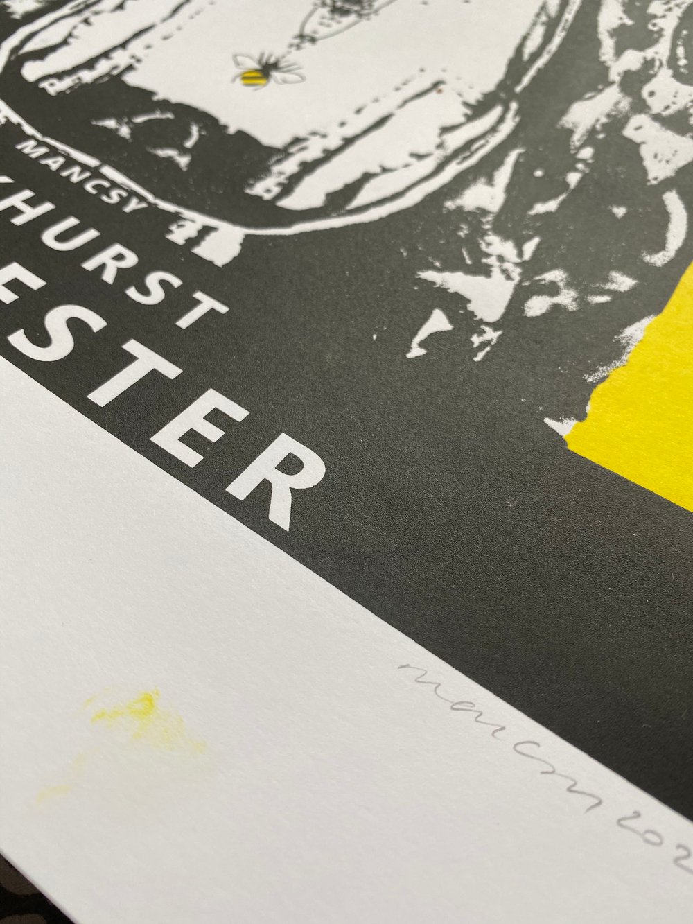 Image of A2 Pankhurst Yellow screen print 